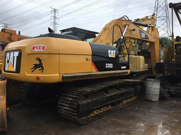 CAT 330 and CAT 320D excavators, showcasing UHD specs and various used options.