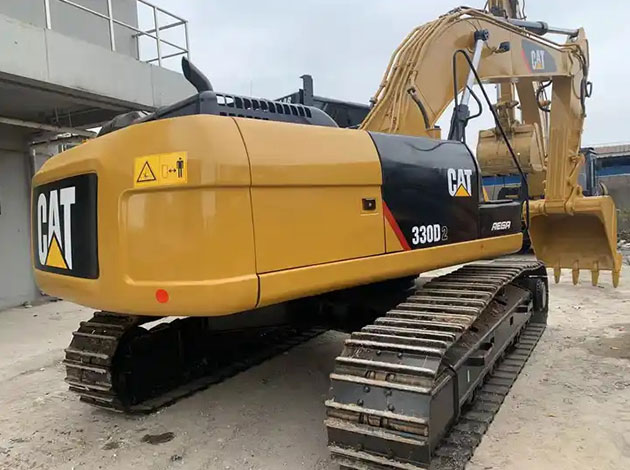 CAT 330 and CAT 320D excavators, showcasing UHD specs and various used options.