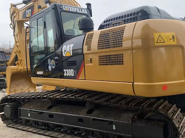 CAT 330 and CAT 320D excavators, showcasing UHD specs and various used options.